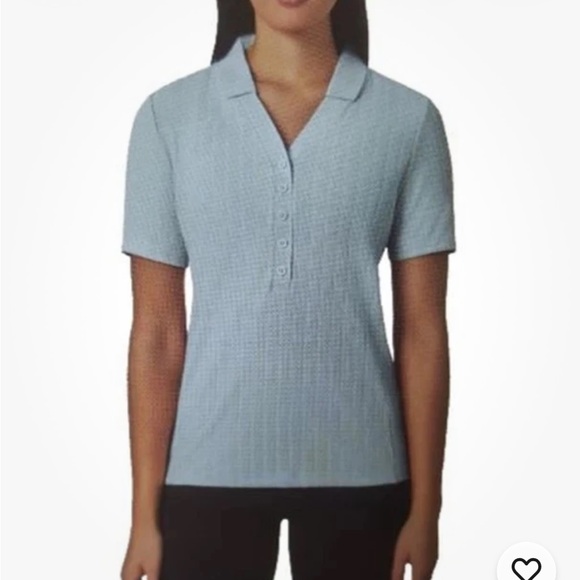 Mondetta Tops - NWT Mondetta Women's Ribbed‎ blue Polo Shirt tencel modal